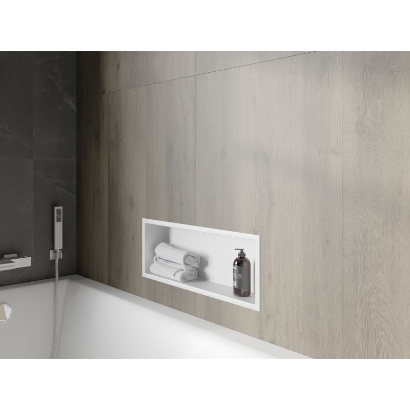 Mexen X-Wall-R prateleira embutida com flange 60 x 20 cm, branca - 1920602010