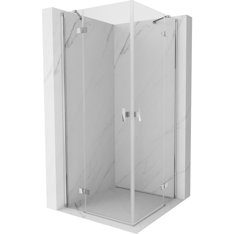 Mexen Mist H Duo Duschkabine, schwenkbar 75 x 75 cm, transparent, Chrom - 8A5-075L-075P-01-00