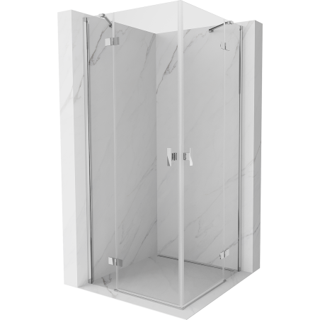 Mexen Mist-H Duo cabine de douche pivotante 75 x 75 cm, transparent, chrome - 8A5-075L-075P-01-00