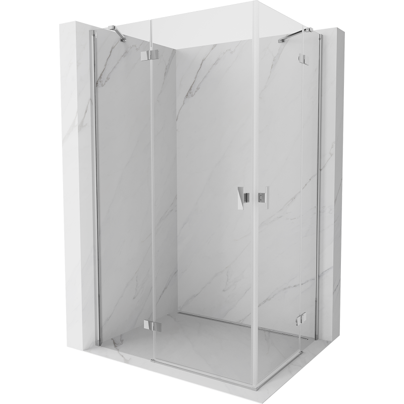 Mexen Mist-H Duo 105 x 75 cm Pivot Shower Enclosure, Left Side, Transparent, Chrome - 8A5-105L-075P-01-00