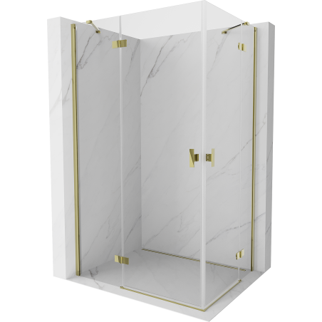 Mexen Mist H Duo cabine de douche pivotante 85 x 70 cm, transparent, or - 8A5-085L-070P-50-00