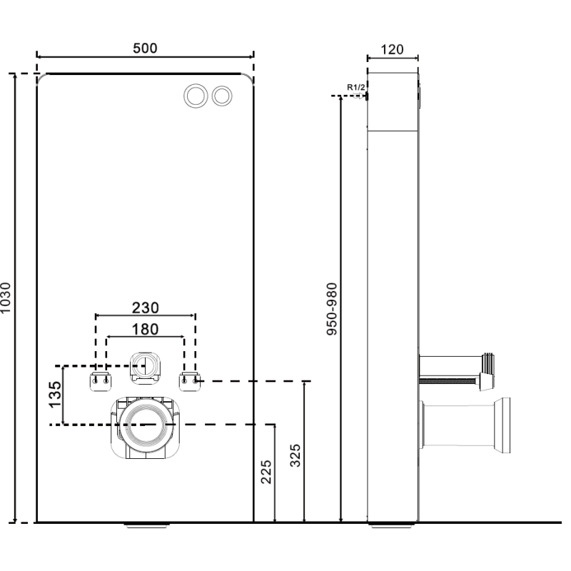 Mexen Tex Air G châssis apparent pneumatique pour WC, verre blanc - 61150A-20