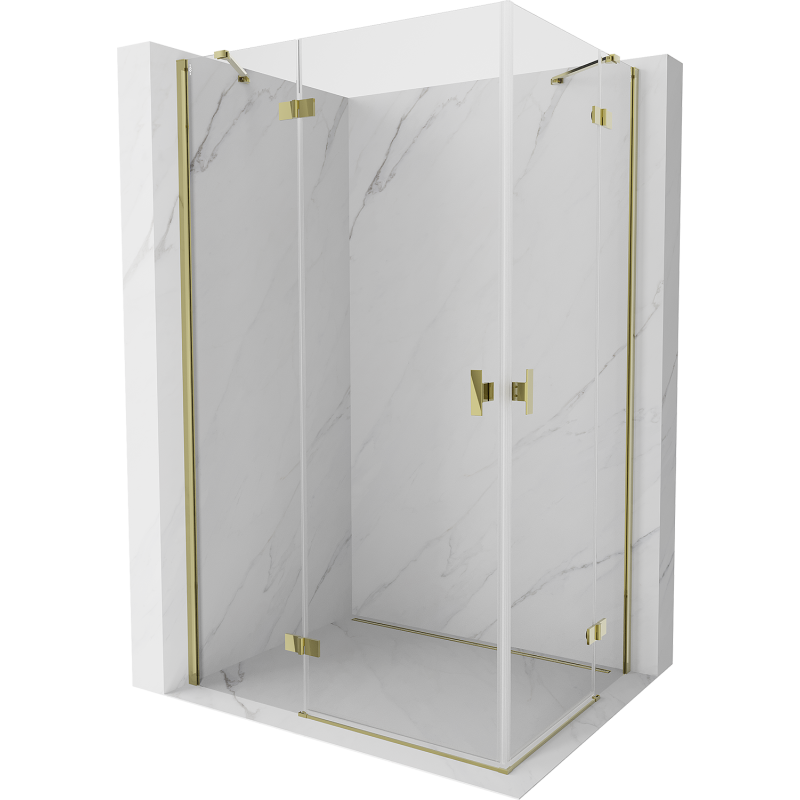 Mexen Mist-H Duo hinged shower cabin left 80 x 75 cm, transparent, gold - 8A5-080L-075P-50-00