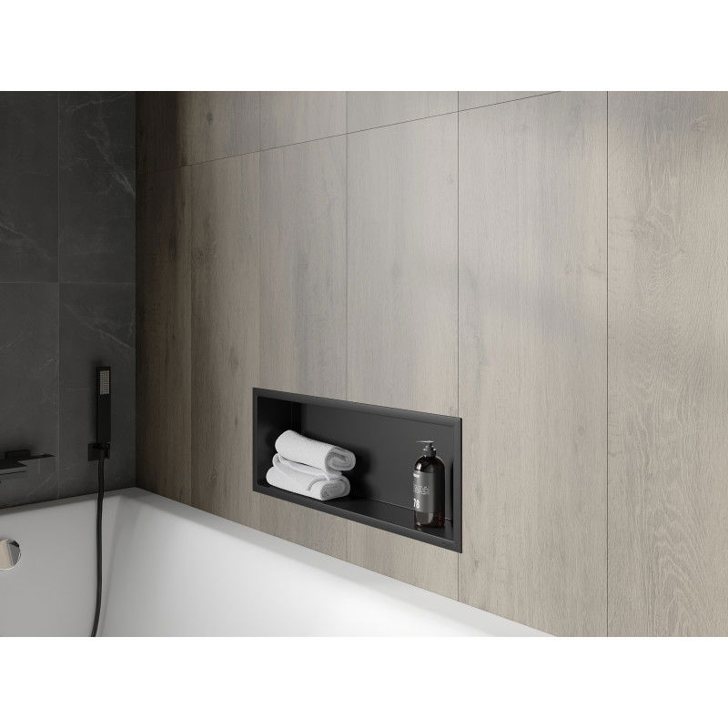 Mexen X-Wall-R prateleira embutida com flange 60 x 20 cm, preta - 1970602010