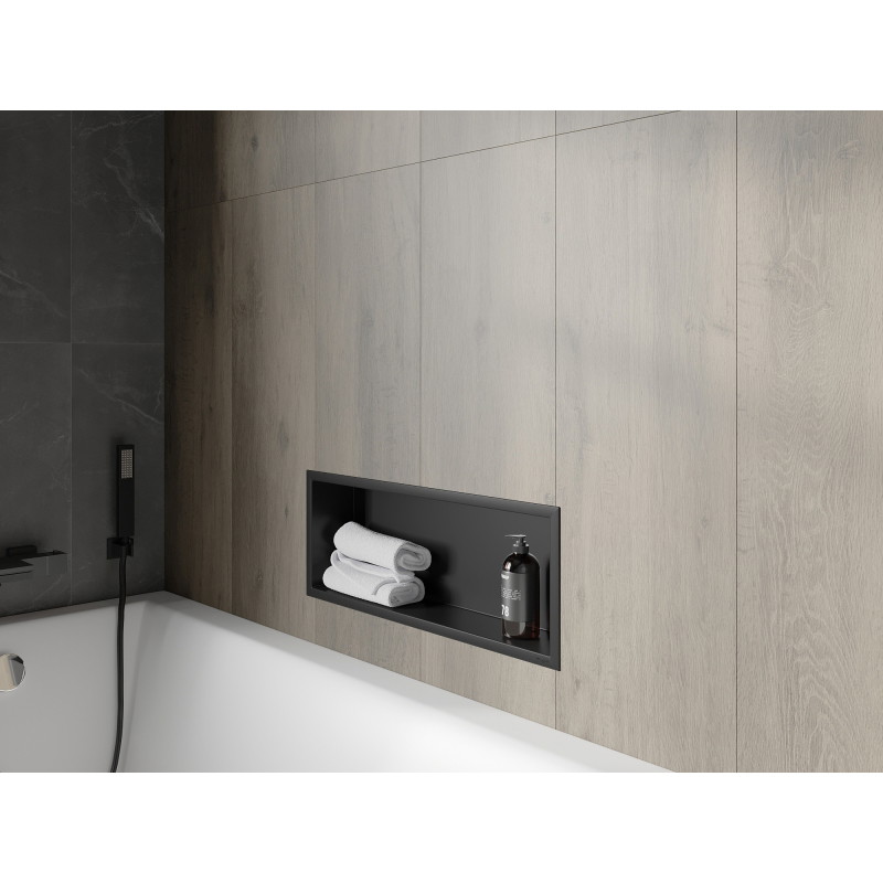 Mexen X-Wall-R recessed shelf with flange 60 x 20 cm, black - 1970602010