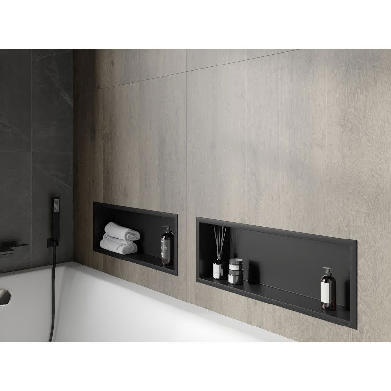 Mexen X-Wall-R recess shelf with flange 60 x 20 cm, black - 1970602010