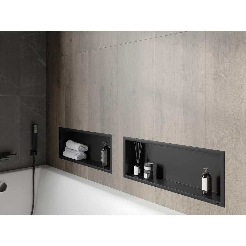 Mexen X-Wall-R recessed shelf with flange 60 x 20 cm, black - 1970602010