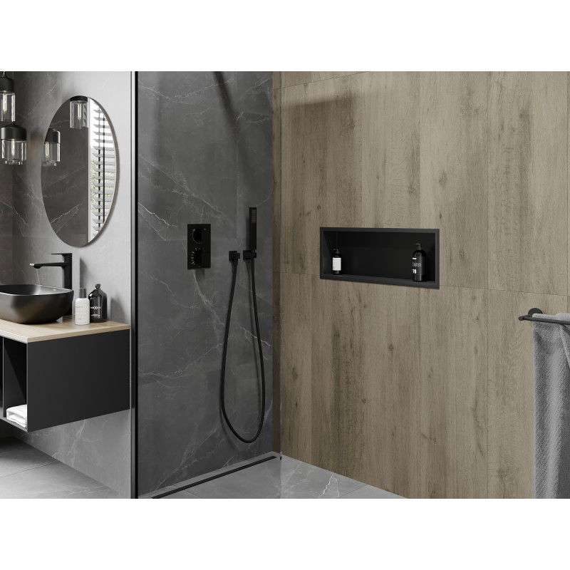 Mexen X-Wall-R ενσωματωμένο ράφι με φλάντζα 60 x 20 cm, μαύρο - 1970602010