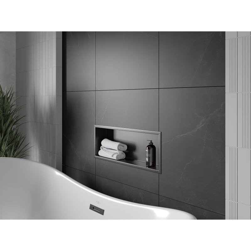 Mexen X-Wall-R recessed shelf with flange 60 x 20 cm, black - 1970602010