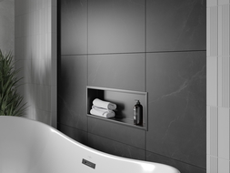 Mexen X-Wall-R Nischenregal mit Flansch 60 x 20 cm, schwarz - 1970602010