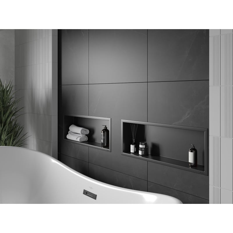 Mexen X-Wall-R Nischenregal mit Flansch 60 x 20 cm, schwarz - 1970602010