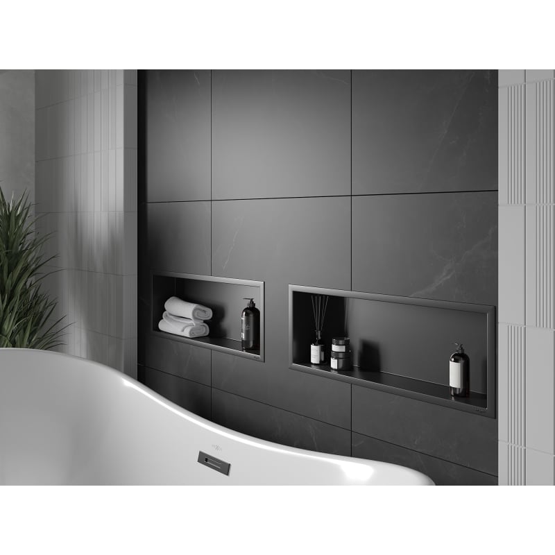 Mexen X-Wall-R recessed shelf with flange 60 x 20 cm, black - 1970602010