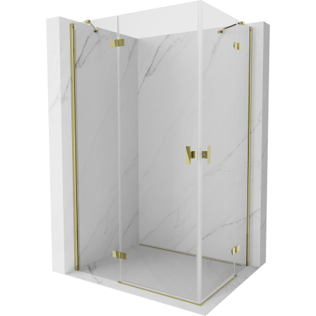Mexen Mist H Duo Duschkabine schwenkbar 100 x 90 cm, transparent, gold - 8A5-100L-090P-50-00