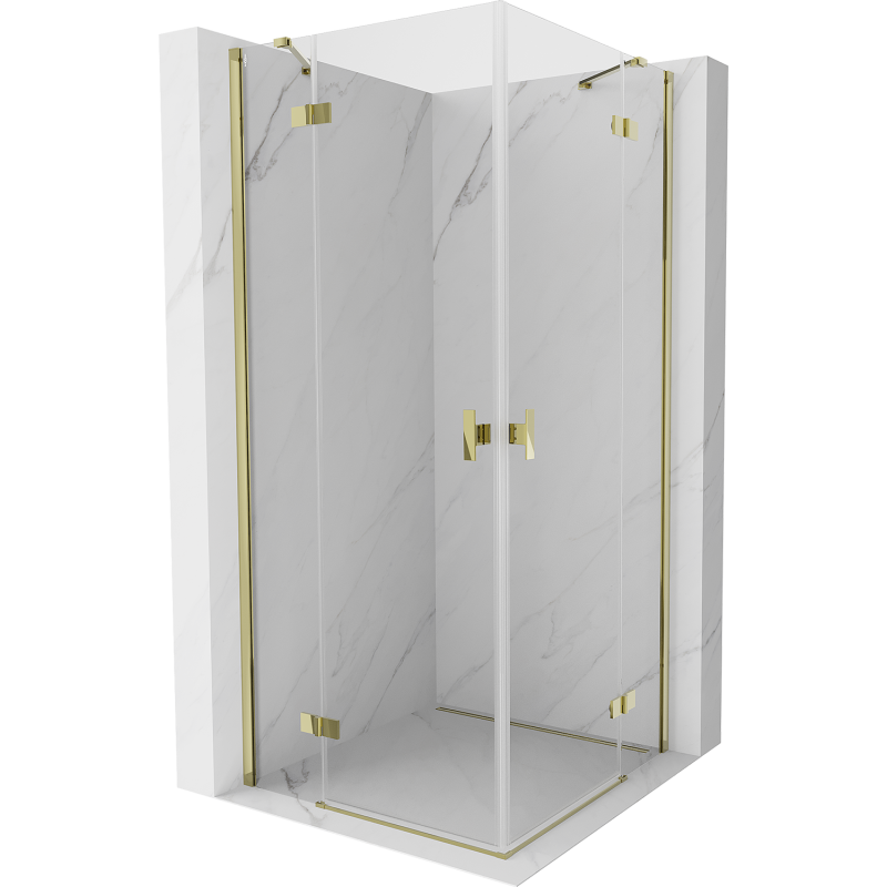 Mexen Mist-H Duo cabine de douche pivotante 95 x 95 cm, transparente, dorée - 8A5-095L-095P-50-00