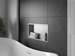 Mexen X-Wall-R inbouwplank met flens 60 x 30 cm, inox - 1910603010
