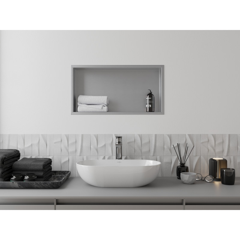 Mexen X-Wall-R półka wnękowa z kołnierzem 60 x 30 cm, inox - 1910603010