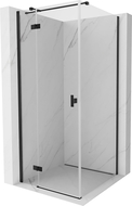 Mexen Mist-H T Left Hinged Shower Enclosure 110 x 110 cm, Transparent, Black - 8A5T-110-110-70-00-L