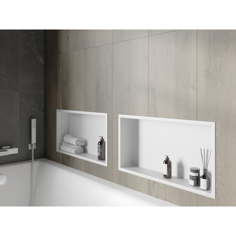 Mexen X-Wall-R inbouwplank met flens 60 x 30 cm, wit - 1920603010