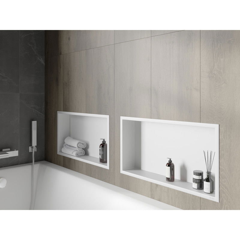 Mexen X-Wall-R prateleira embutida com flange 60 x 30 cm, branca - 1920603010