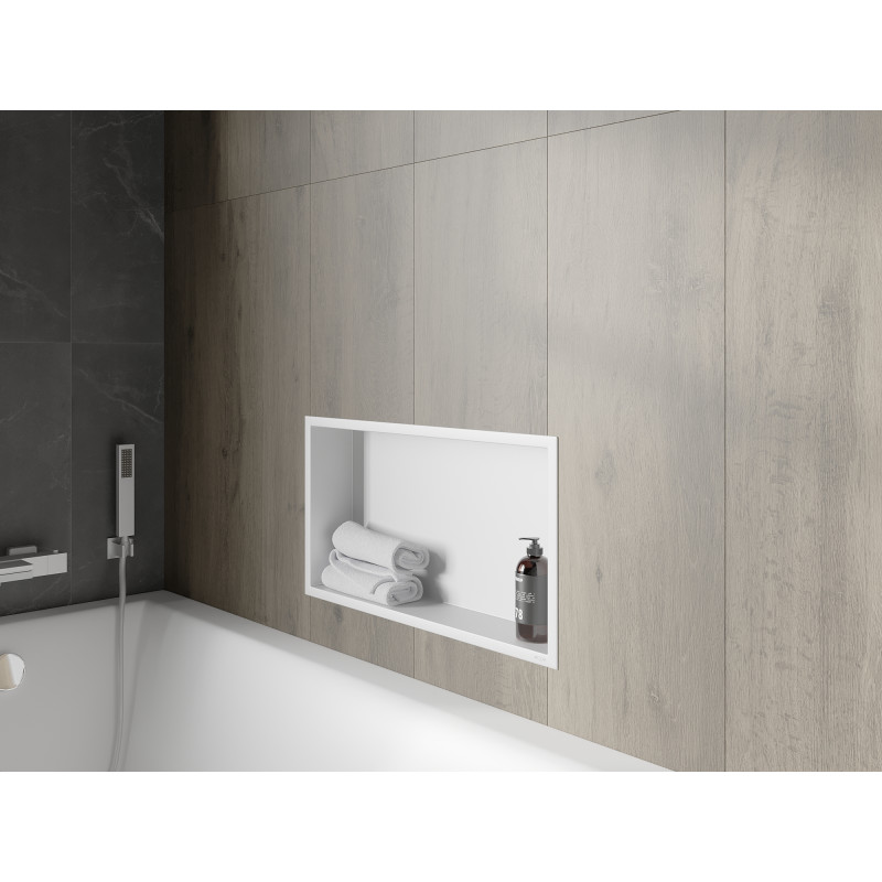 Mexen X-Wall-R étagère encastrable avec rebord 60 x 30 cm, blanche - 1920603010