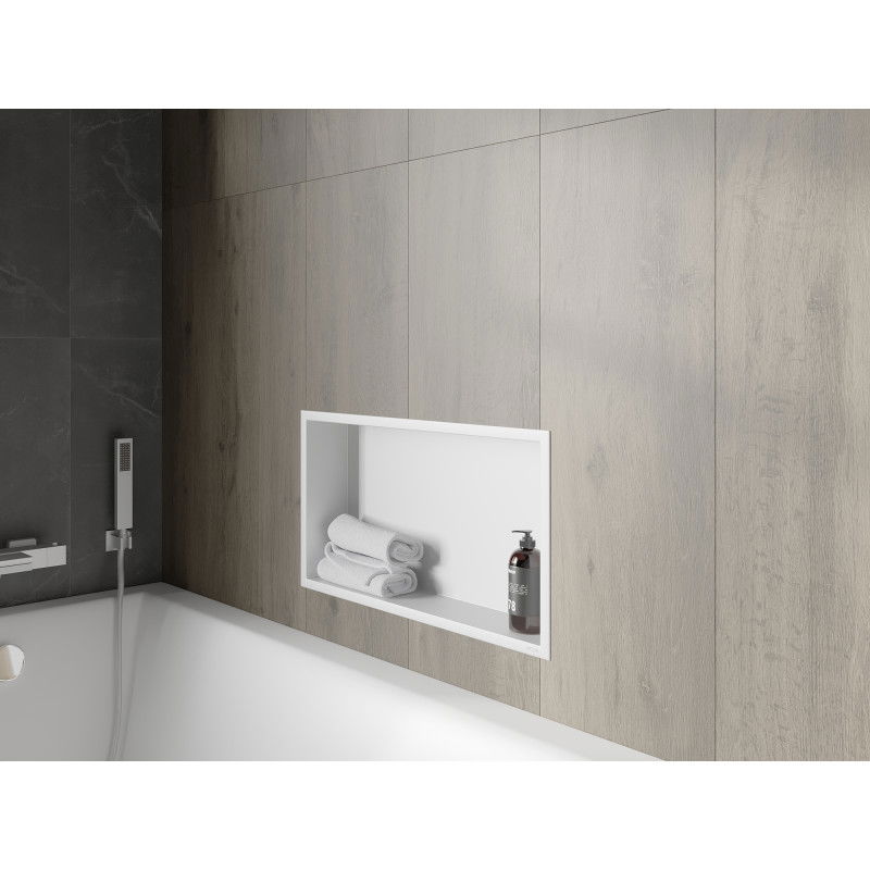 Mexen X-Wall-R étagère encastrée avec rebord 60 x 30 cm, blanche - 1920603010
