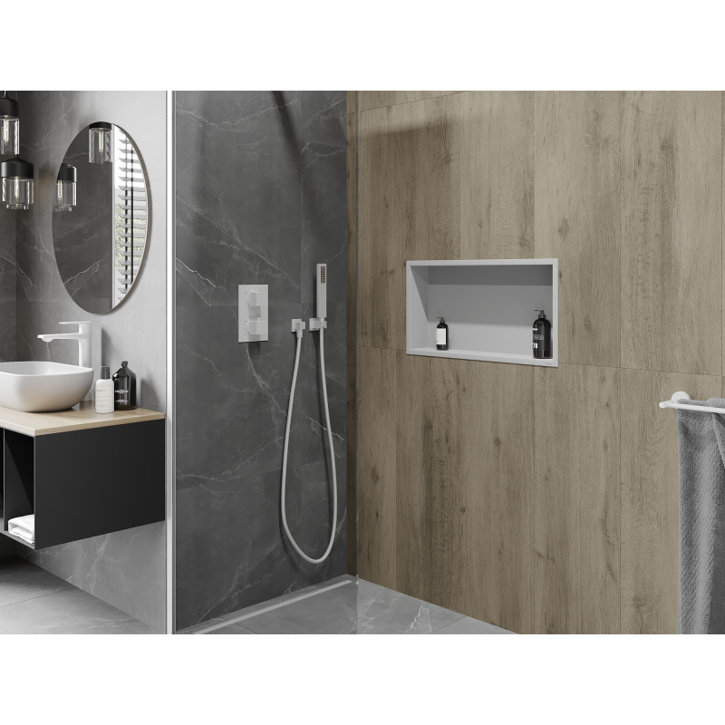 Mexen X-Wall-R étagère encastrable avec rebord 60 x 30 cm, blanche - 1920603010