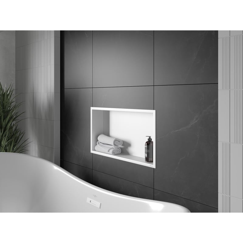 Mexen X-Wall-R ripiano ad incasso con bordo 60 x 30 cm, bianco - 1920603010