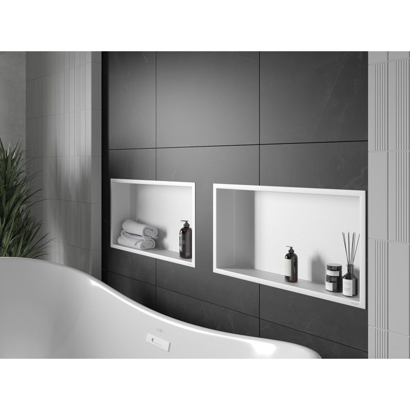 Mexen X-Wall-R étagère encastrée avec rebord 60 x 30 cm, blanche - 1920603010