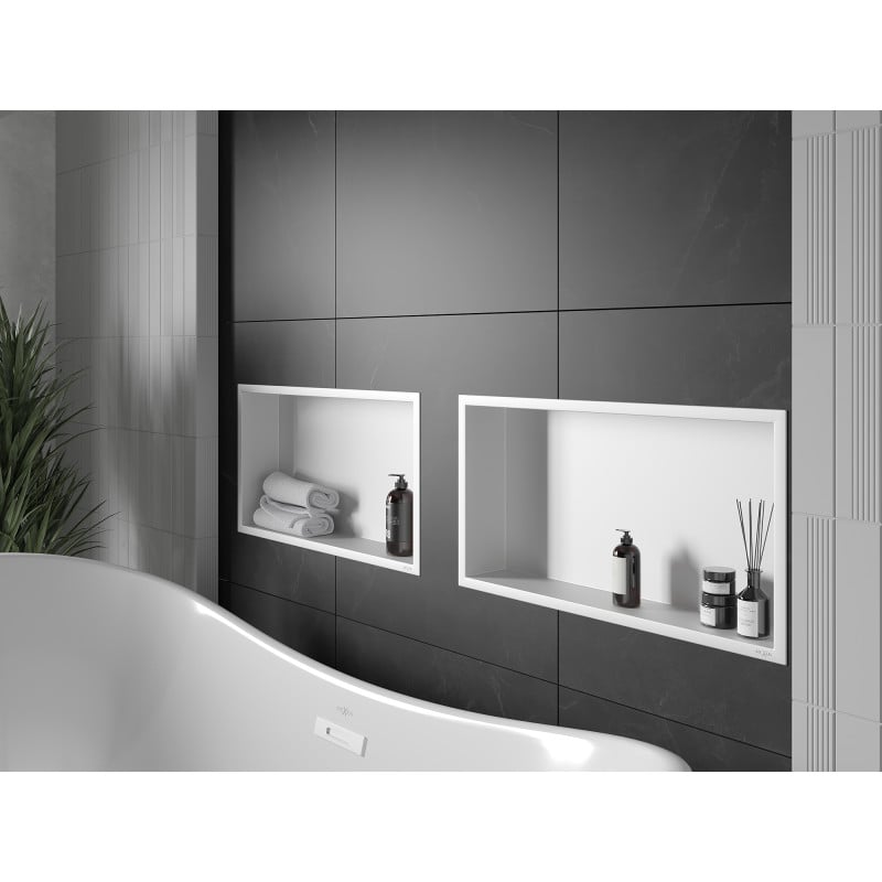 Mexen X-Wall-R ripiano ad incasso con bordo 60 x 30 cm, bianco - 1920603010