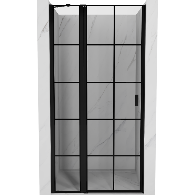Mexen Mist drzwi prysznicowe uchylne lewe 80 cm, czarna kratka, czarne - 8A4-080-000-70-77-L