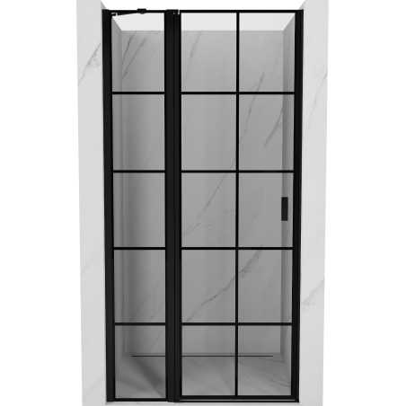 Mexen Mist Duschdrehtüren links 90 cm, schwarzes Gitter, schwarz - 8A4-090-000-70-77-L