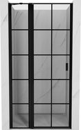 Mexen Mist scharnierende douchedeur links 95 cm, zwart rooster, zwart - 8A4-095-000-70-77-L