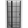 Mexen Mist porte de douche pivotante gauche 115 cm, quadrillage noir, noir - 8A4-115-000-70-77-L
