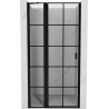 Mexen Mist Duschdrehtür links 120 cm, schwarzes Gitter, Schwarz - 8A4-120-000-70-77-L