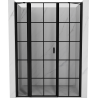 Mexen Mist shower door hinged left 130 cm, black grid, black - 8A4-130-001-70-77-L