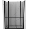 Mexen Mist douchedeur links scharnierend 160 cm, zwart raster, zwart - 8A4-160-001-70-77-L