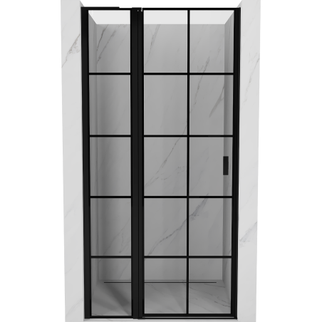 Mexen Mist L Duschabtrennung links 100 cm, schwarzes Gitter, schwarz - 8A4L-100-000-70-77-L