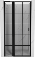 Mexen Mist L Duschabtrennung schwenkbar links 115 cm, schwarzes Gitter, schwarz - 8A4L-115-000-70-77-L