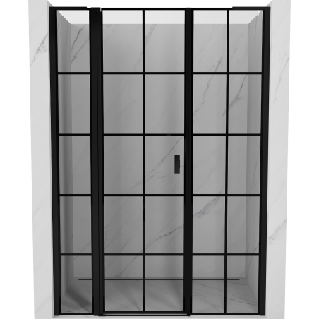 Mexen Mist L shower door left-hinged 145 cm, black grid, black - 8A4L-145-001-70-77-L