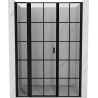 Mexen Mist L Duschwand schwenkbar links 155 cm, schwarzes Gitter, schwarz - 8A4L-155-001-70-77-L