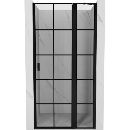Mexen Mist douchedeur scharnierend rechts 75 cm, zwart raster, zwart - 8A4-075-000-70-77-P