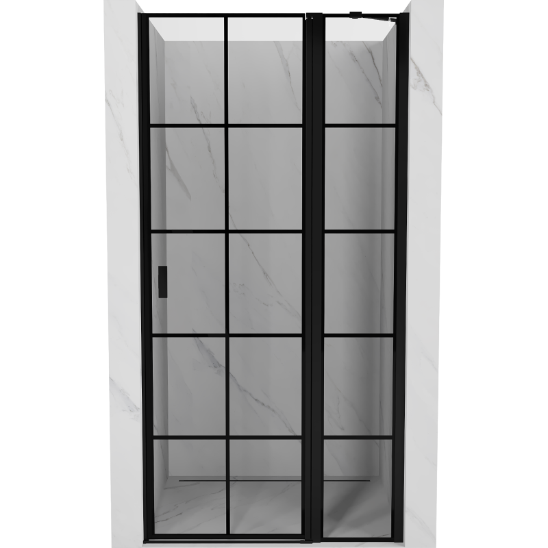 Mexen Mist drzwi prysznicowe uchylne prawe 105 cm, czarna kratka, czarne - 8A4-105-000-70-77-P