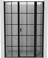 Mexen Mist porta doccia battente destra 120 cm, griglia nera, nero - 8A4-120-001-70-77-P