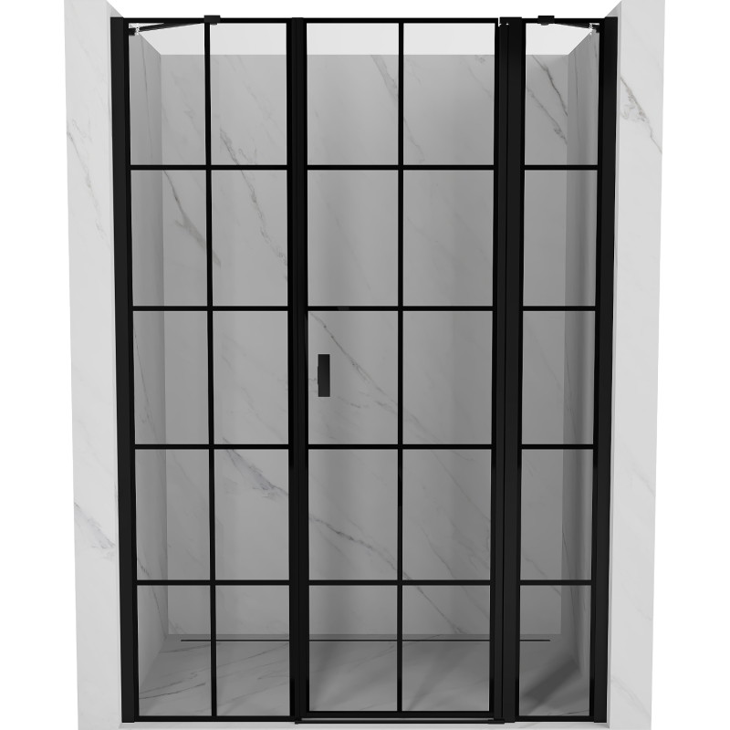 Mexen Mist dušši pöörduks parempoolne 140 cm, must ruudustik, must - 8A4-140-001-70-77-P