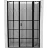Mexen Mist porta de duche de abrir direita 155 cm, grade preta, preta - 8A4-155-001-70-77-P