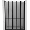 Mexen Mist right hinged shower door 155 cm, black grid, black - 8A4-155-001-70-77-P