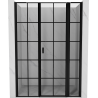 Mexen Mist L porte de douche battante droite 140 cm, grille noire, noir - 8A4L-140-001-70-77-P