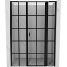 Mexen Mist L Dusch-Tür Rechtsanschlag 145 cm, schwarzes Gitter, schwarz - 8A4L-145-001-70-77-P