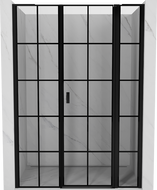 Mexen Mist L porta doccia a battente destra 150 cm, griglia nera, nera - 8A4L-150-001-70-77-P