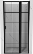 Mexen Mist L porta doccia battente destra 115 cm, griglia nera, nero - 8A4L-115-000-70-77-P